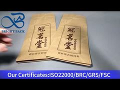 Восьмисторонний герметичный пакет из крафт-бумаги для белого чая.