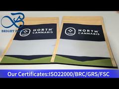 Синий стоячий пакет на молнии с прозрачным окошком для каннабиса