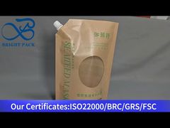 Пакет для жидкости из крафт-бумаги с носиком и прозрачным окном