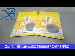 жёлтый стоячий алюминиевый композитный пакет для овсянки 450 г