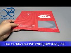 красный специальный пакет с каннабисом с прозрачным окном