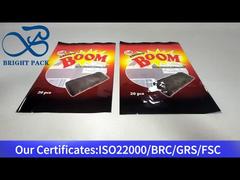 Пакет для упаковки пищевых продуктов с прозрачным окном для хрустящего рулета с шоколадной глазурью