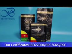 Черный мешок с плоским дном и клапаном 1 кг.