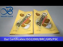 Желтый полиэтиленовый пакет для печенья мокко с кремовой начинкой 260г