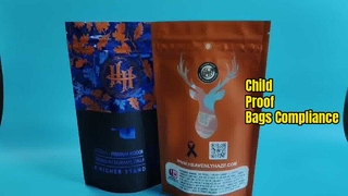 Запатентованные в США пакеты с защитой от детей с застежкой-молнией для соответствия требованиям диспансера по продаже каннабиса