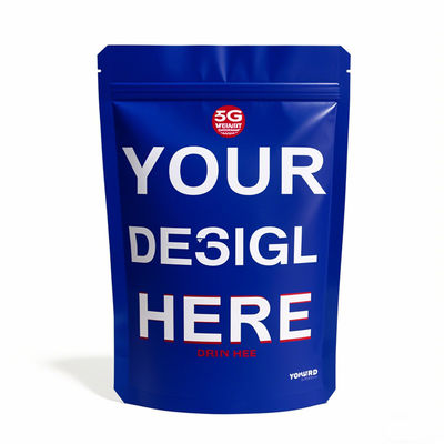 Напечатанные на заказ мешки Mylar оптом - запахозащищенные стоячие пакеты с молниеносной резинкой в 3,5 г, 7 г, 14 г, 28 г Размеры для упаковки продуктов питания