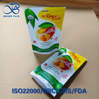 Упаковка для ломтиков манго с отверстием для подвешивания - 3-сторонний шов, влагонепроницаемый барьер и прозрачное окно