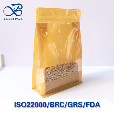 Прочные бумажные пакеты из крафта с видимым окном для упаковки пищевых продуктов.