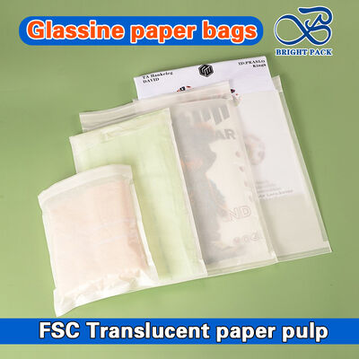 Биоразлагаемые бумажные пакеты из глассина с индивидуальной печатью и самоклеящейся застежкой для экологичной упаковки