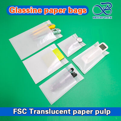 Оптовая продажа, печать на заказ, перерабатываемые экологичные бумажные пакеты из глассина для устойчивой упаковки