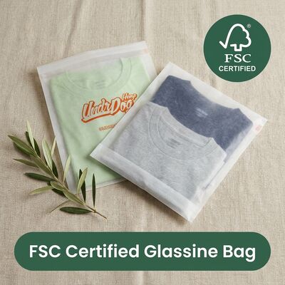 Plastic Free Luxury Glassine Paper Bag Compostable Eco-Friendly Apparel Pouch for Fur Garment Packaging EU Directive