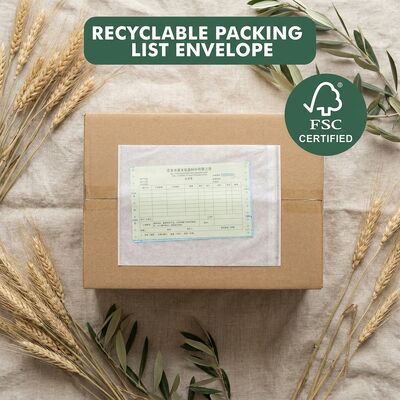Биоразлагаемая свободная от пластика бумага Список упаковки Конверт самоклеющийся счета-фактуры мешок отправка этикетка кошелек FSC сертифицированный